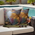 thumbnail image 4 of Country Forest Outdoor Waterproof Pillow Covers, Fall Farmhouse Trees Cabin Nature Scenery Decorative Square Throw Pillowcase Sofa Cushion Sham for Patio/Couch/Chair, 24"x24" 2 Pack, 4 of 8