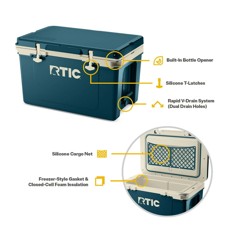 RTIC, Ice Chest Cooler, 52 QT, Ultra-Light Fits 76 Cans - Walmart.com