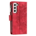 thumbnail image 6 of Nalacover for Samsung Galaxy S22 Plus Embossed Floral Pattern PU Leather Crossbody Case with Shoulder Strap,Shockproof Magnetic Flip Kickstand Credit Card Slots Zipper Pocket Wallet Phone Case,Red, 6 of 10