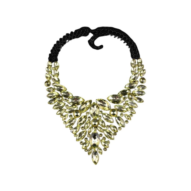Gargantilla de diamantes de imitación para mujer, collar de moda, festival, vacaciones, aniversario, compromiso, escuela, citas, joyería para Ropa, zapatos y accesorios Miscelánea Amarillo Sonducket AP014488-02