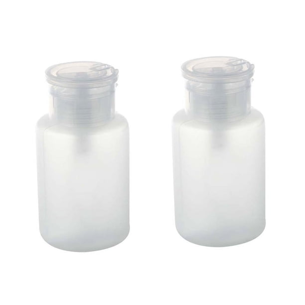 2X 150Ml Una Arte Maquillaje Polaco Dispensador de Plastico de Botella Blanco