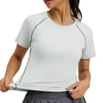 thumbnail image 4 of Sevevn Women's Short Sleeve Workout Tops Crew Neck Raglan Sleeve Quick Dry Athletic T-Shirts Green M, 4 of 6