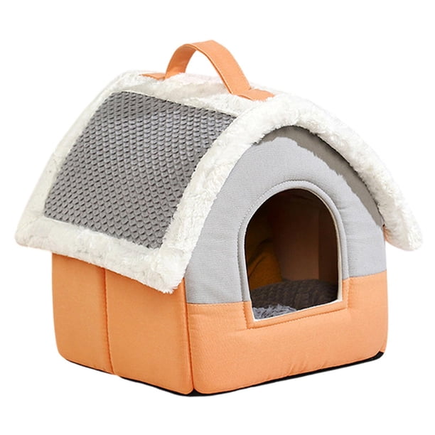 Casa para perros y gatos, accesorios para mascotas, nido antideslizante para gatos y cachorros Techo gris L