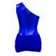 thumbnail image 3 of Gibobby Vestidos casuales Nueva Falda corta de un hombro de tela de lana tejida de cuero ajustada a la cadera Sexy para mujeres europeas y（Azul， S), 3 of 5