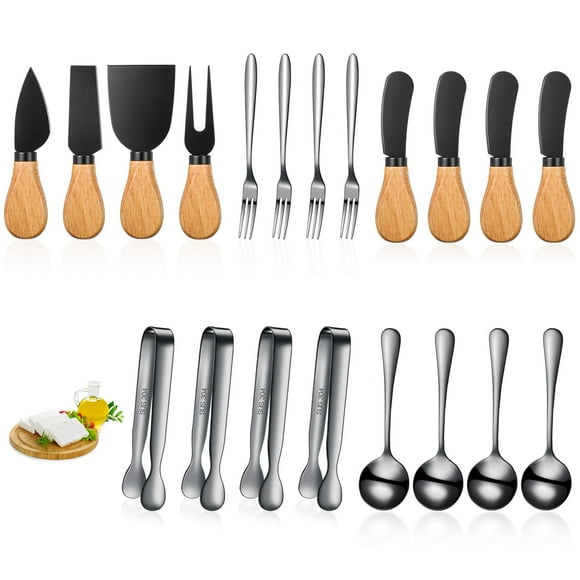 Juego de esparcidores de queso para charcutería Patelai, 20 piezas, con madera