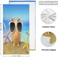 thumbnail image 2 of Summer Funny Pig Sunglasses Kitchen Hand Towels, Sand Beach Starfish Fingertip Bath Towels Ultra Soft and Absorbent, Decorative Face Towels Dish Washcloths, 2 PCS, 28.3"x 14.4", 2 of 5