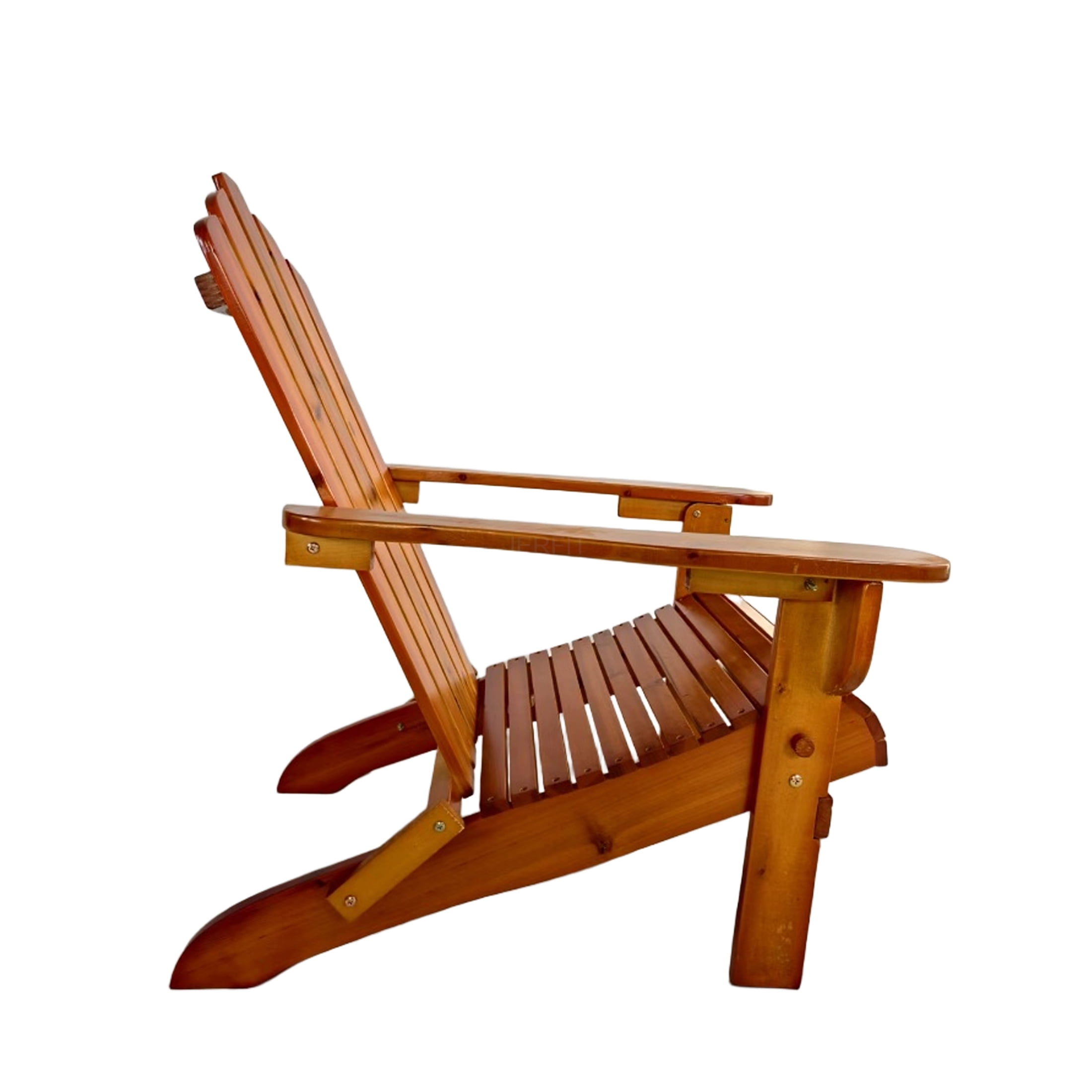 JERFIT Solid Wood Adirondack Chair, Foldable Outdoor Patio Chair for Garden Poolside, Comfortable Oak Hardwood Lounge Chair with Wide Armrests