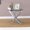 Chrome, variant on Round Glass Top End Table for Living Room - Modern Small Accent Table with Curved Metal Legs, 23.5L x 23.5W x 22H