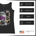 thumbnail image 6 of Racoons Howling at the Moon Women's Tank Top Funny Galaxy Wildlife Universe Humor Weird Animal in Space, 6 of 7