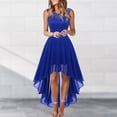 thumbnail image 1 of Vestidos de Fiesta Elegantes de gasa Vestido de fiesta irregular Vestido de fiesta con costuras de encaje Vestido de noche Ygjytge Azul T XXL para Mujer, 1 of 8