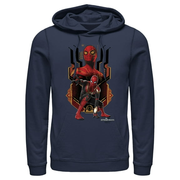 Men's Marvel Spider-Man: No Way Home Integrated Suit  Pull Over Hoodie Navy Blue Small