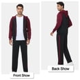 thumbnail image 6 of Satankud Men's Tracksuits 2 Pieces Set Long Sleeve Causal Full Zip Hiking Jogging Gym Sports Sweatsuit for Men 2 Piece Hoodie Outfits Black&Wine S, 6 of 10
