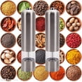 thumbnail image 1 of SalonMore 2pcs Stainless Steel Electric Automatic Pepper Mill Salt Grinder Cooking Tools, 1 of 5