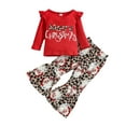 thumbnail image 1 of QIPOPIQ Girls Clothes Clearance Christmas Toddler Baby Girl Outfit Long Sleeve Sweatshirt Top Bell Bottoms Pants Set Baby Clothes With Headband, 1 of 9