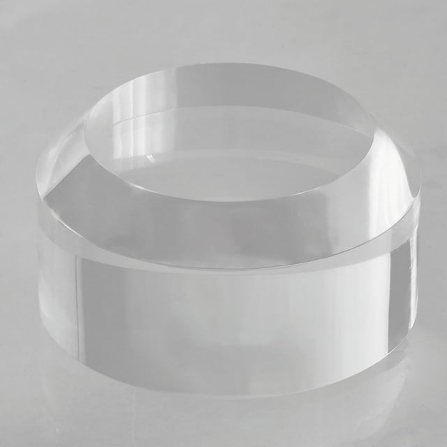 CiaoHER 2in Thickness Acrylic Disc Display Block Clear Polished Round Pedestal Stand Riser (4'' x 2'')