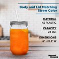 thumbnail image 4 of Plastic Mason Jars with Straw Set 24 oz. Set of 10, Bulk Pack - Jars for Smoothies, Iced Coffee, Soda and Other Beverages - Clear, 4 of 5