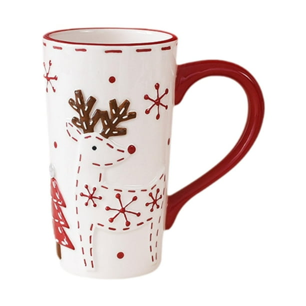 Taza de café navideña Mark Cup, creativa, ligera, reutilizable, para desayuno Copa alta