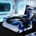 thumbnail image 5 of Erosebridal Dirt Bike Zipper Full Size Comforter Sets with Fitted Sheet and 2 Pillowcases, Tire Track Zipper Bedding Set, Blue Black, Black Reversible, 5 of 7