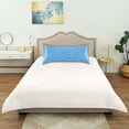 thumbnail image 6 of Haosy Satin Pillowcase for Hair and Skin Standard Cooling Silk Pillow Case with Envelope Closure Blue Stripes with Cute Flowers 20"x40", 6 of 9