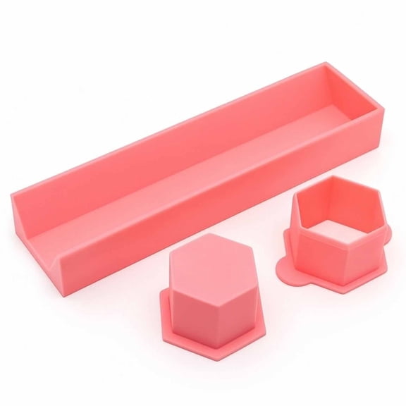Hexagon Cake Mold Set, Non-Stick Silicone Kitchen Tool for Making Chocolate, Desserts and Geometric Treats for Baking, Candy, and DIY Soap