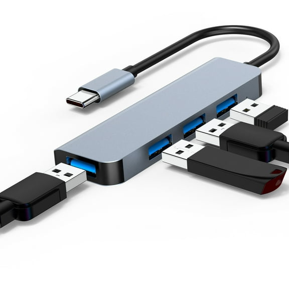 USB C Hub, Aluminum USB C to USB Hub with 4 USB 3.0 Ports for Chromebook, XPS and More