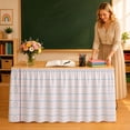 thumbnail image 3 of Teacher Desk Skirt Classroom Table Skirt Rectangle Desk Cover For Back To School Office Bookcase Cabinet 106.3x29.53 Inch, 3 of 3