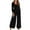 Black, variant on aidice Summer Jumpsuits for Women Square Neck Long Sleeve Smocked Comfy Loose High Waisted Pants Rompers