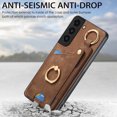 thumbnail image 6 of Allytech Wallet Case for Samsung Galaxy S22, Support Car Mount, Luxury PU Leather Shockproof Anti-Fall 360° Finger Ring Stand Rotatable Kickstand Case with Magnetic Snap & Card Slots - Brown, 6 of 8
