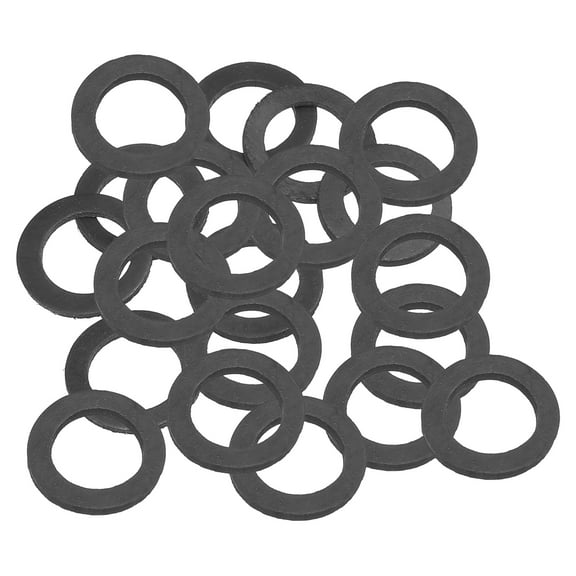 Uxcell M16 Rubber Flat Washer 16mm ID 24mm OD 2mm Thick Sealing Spacer Gasket Ring,Black, 20 Pack