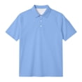 thumbnail image 3 of GrmtClth Men's Quick Dry Polo Shirt Short Sleeve Lightweight Breathable Performance Outdoor Golf Sport Active Tops Light Blue 3XL, 3 of 4