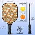 thumbnail image 3 of Pickleball Paddles Set Of 1, Fiberglass Surface, Camouflage Print, 1 Paddle, 2 Balls & Bag, 3 of 5