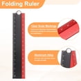 thumbnail image 4 of Uxcell Folding and Straight Ruler Kit 30/15cm Metric Aluminum Alloy Protractor Foldable Angle Wave Edge Ruler with Hollow Circle for Home Classroom Office, Black-Red, 4 of 7
