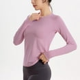 thumbnail image 3 of yillto Womens Yoga Tops Long Sleeve Workout Running Tee Lightweight Breathable Exercise Stretchy Tshirts, 3 of 7