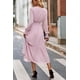 thumbnail image 2 of Vestido Bohemio Maxi Floral PRETTYGARDEN de Manga Larga y Escote en V Rosa Talla M, 2 of 6