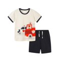 thumbnail image 2 of Babcutegg Boys Short Shirt and Shorts Set Baby Summer T-Shirt and Pants Sets Printed Tight Loose Round Neck Athletic Outfit Set Black Size 3 Years, 2 of 3