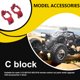 thumbnail image 5 of Dirección de materiales premium Carrier de portabebos delantero C de tipo útil para instalar Estabilidad práctica controlado controlado para automóviles RC RC Rojo Pack of 2 Inevent FN001474-02, 5 of 7