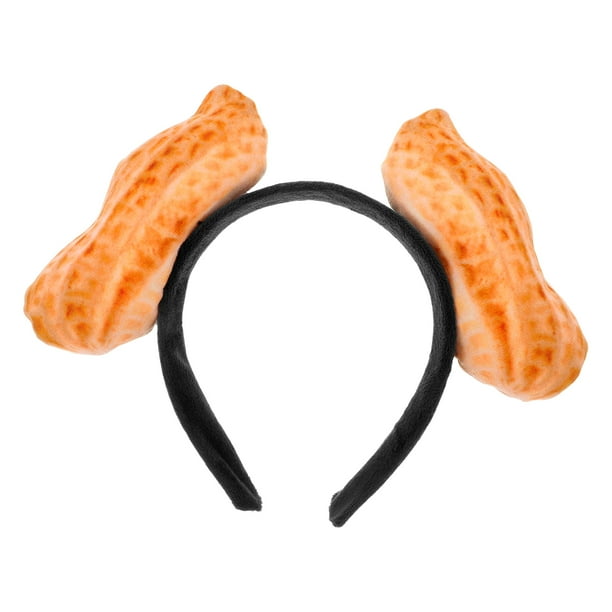 Divertida diadema de cacahuete, creativa y novedosa banda para el pelo para fiestas, adorable diadema inspirada en comida para disfraz y cosplay para niñas y mujeres.