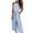 Blue, variant on IROINNID Sleeveless Jumpsuit For Women Full-Length Fashion Summer Casual Striped Round Neck Lacing Straight Pants Jumpsuit