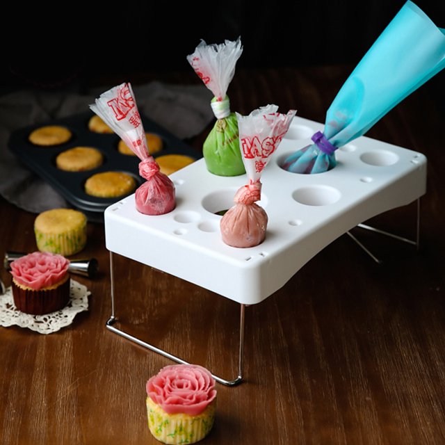 Cake Nozzle Bags Stand Fondant Cake Nozzle Tips Bags Stand Holder Baking Pastry Tools Accessory