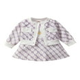 thumbnail image 1 of Infant Newborn Baby Girl 2Pcs Fall Winter Outfit Floral Long Sleeve Jacket Coat Sleeveless Dress Clothes Set, 1 of 9