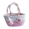 thumbnail image 2 of Stylish Easter Bunny Rope Woven Tote Bag Gift Basket For Women, 2 of 5