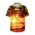 thumbnail image 4 of ALLLIST Short Sleeve Men Shirts Hawaiian Big And Tall Collared Button Down Shirts Casual Yellow Clothing for Men, 4 of 5