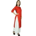 thumbnail image 2 of Bimba Women Summer Rayon Kurta Kurti 3/4 Sleeve Formal Tunic- Custom Clothing, 2 of 6