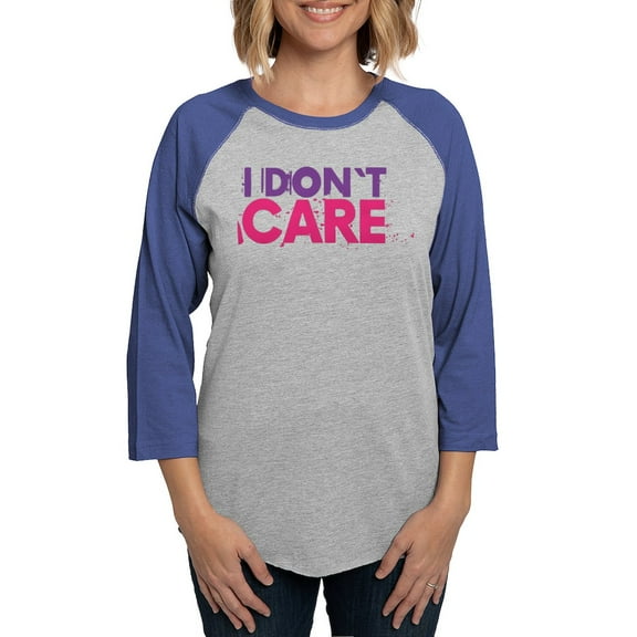 CafePress - I Don't Care - Womens Baseball Tee