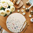 thumbnail image 2 of Spring Floral Round 15 Inch Placemats Set of 2, Watercolor Rustic Summer Botanical HeatResistant Non Slip Place Mats for Dining Table, Wipeable Braided Kitchen Table Mats for Housewarming, 2 of 9
