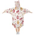 thumbnail image 2 of Wearable Blanket with Sleeves and Pocket Oversized Hooded Sweatshirt 3-14 YR Delicate Christmas Ornaments M, 2 of 7