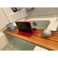 thumbnail image 1 of Stumps Custom Wood Relax in Style with our Zebra Wood Bathtub Tray - the Perfect Bath Caddy for Ultimate Luxury 33-34 Inches Length x 6-9 Inches Width Couples Wine Slots, 1 of 4