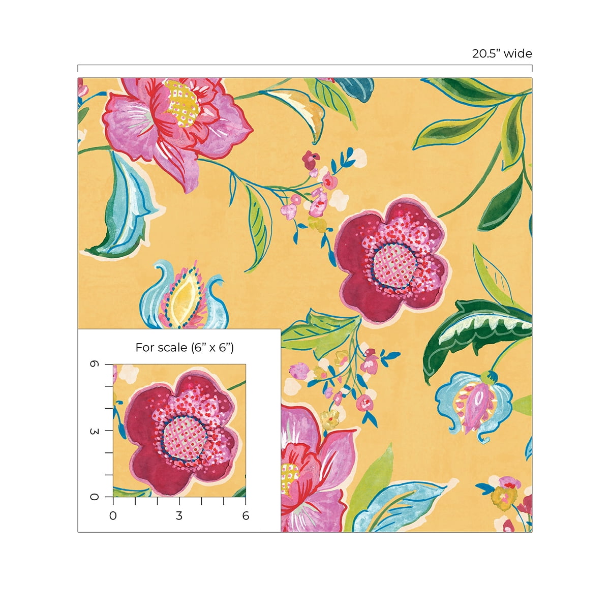 NextWall Cantaloupe Painterly Floral Peel and Stick Wallpaper
