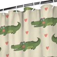 thumbnail image 3 of Beige Crocodiles Hearts Pattern Shower Curtain 36"x72" ,Bathroom Decorative Shower Curtains Set with 12 Hooks,Modern Waterproof Washable Shower Curtain, 3 of 6