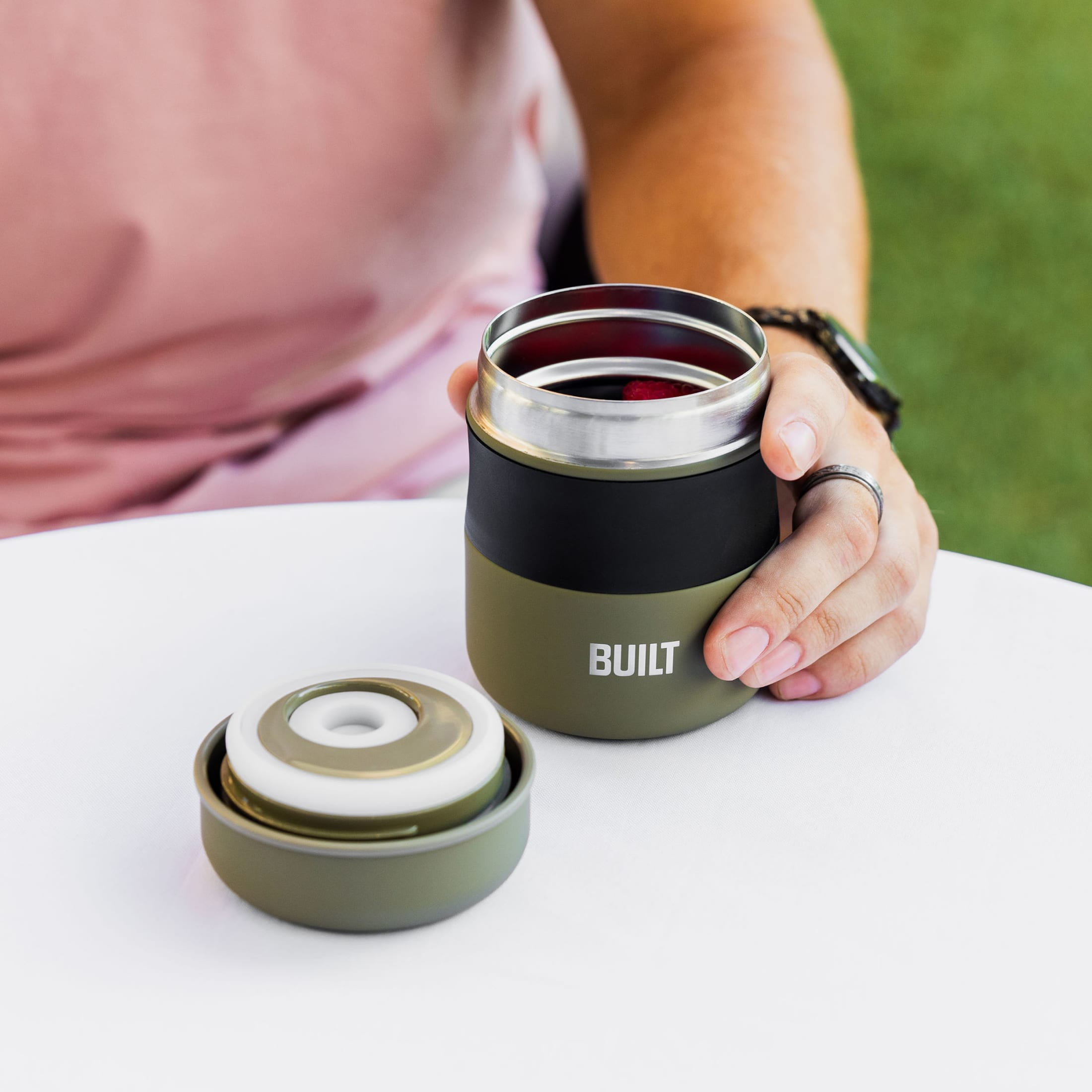 (2 pack) BUILT 10 oz Double-Wall Vacuum Insulated Food Jar, Sage Green